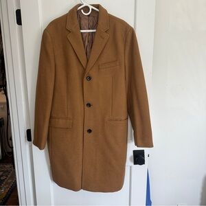 J. Crew Men's Camel Wool-Blend Single-Breasted Pea Coat